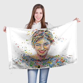 Флаг 3D с принтом brands в Санкт-Петербурге, 100% полиэстер | плотность ткани — 95 г/м2, размер — 67 х 109 см. Принт наносится с одной стороны | brands | девушка | прикольное | разное