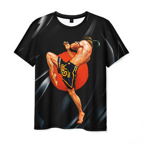 Мужская футболка 3D с принтом Muay thai 4 в Санкт-Петербурге, 100% полиэфир | прямой крой, круглый вырез горловины, длина до линии бедер | muay thai