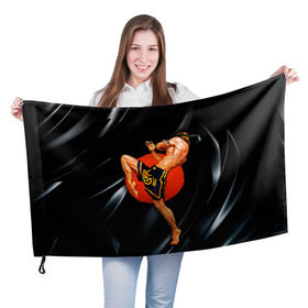 Флаг 3D с принтом Muay thai 4 в Санкт-Петербурге, 100% полиэстер | плотность ткани — 95 г/м2, размер — 67 х 109 см. Принт наносится с одной стороны | muay thai