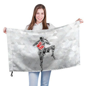 Флаг 3D с принтом Muay thai 5 в Санкт-Петербурге, 100% полиэстер | плотность ткани — 95 г/м2, размер — 67 х 109 см. Принт наносится с одной стороны | muay thai