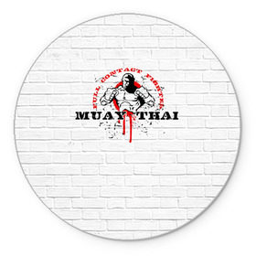 Коврик круглый с принтом Muay thai 7 в Санкт-Петербурге, резина и полиэстер | круглая форма, изображение наносится на всю лицевую часть | muay thai