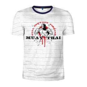Мужская футболка 3D спортивная с принтом Muay thai 7 в Санкт-Петербурге, 100% полиэстер с улучшенными характеристиками | приталенный силуэт, круглая горловина, широкие плечи, сужается к линии бедра | Тематика изображения на принте: muay thai