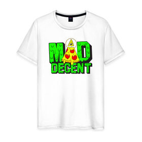 Мужская футболка хлопок с принтом Mad Decent в Санкт-Петербурге, 100% хлопок | прямой крой, круглый вырез горловины, длина до линии бедер, слегка спущенное плечо. | Тематика изображения на принте: 