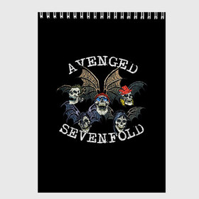 Скетчбук с принтом Avenged Sevenfold в Санкт-Петербурге, 100% бумага
 | 48 листов, плотность листов — 100 г/м2, плотность картонной обложки — 250 г/м2. Листы скреплены сверху удобной пружинной спиралью | avenged sevenfold