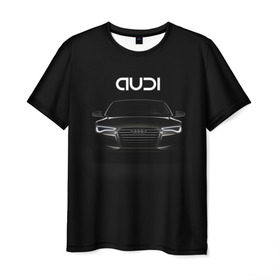 Мужская футболка 3D с принтом AUDI в Санкт-Петербурге, 100% полиэфир | прямой крой, круглый вырез горловины, длина до линии бедер | Тематика изображения на принте: audi | авто | автомобиль | ауди