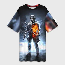 Платье-футболка 3D с принтом Battlefield в Санкт-Петербурге,  |  | 3 | battlefield | батла | игра