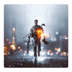 Магнитный плакат 3Х3 с принтом Battlefield в Санкт-Петербурге, Полимерный материал с магнитным слоем | 9 деталей размером 9*9 см | battlefield | батла | боец | воин | игра | солдат