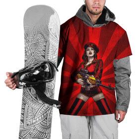 Накидка на куртку 3D с принтом Red alert в Санкт-Петербурге, 100% полиэстер |  | девушка | оружие | снайпер | ссср