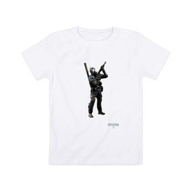 Детская футболка хлопок с принтом Инженер 2 в Санкт-Петербурге, 100% хлопок | круглый вырез горловины, полуприлегающий силуэт, длина до линии бедер | battlefield | engineer | батлфилд | инженер | солдат