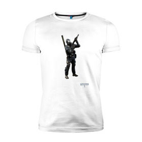 Мужская футболка премиум с принтом Инженер 2 в Санкт-Петербурге, 92% хлопок, 8% лайкра | приталенный силуэт, круглый вырез ворота, длина до линии бедра, короткий рукав | battlefield | engineer | батлфилд | инженер | солдат