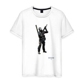 Мужская футболка хлопок с принтом Инженер 2 в Санкт-Петербурге, 100% хлопок | прямой крой, круглый вырез горловины, длина до линии бедер, слегка спущенное плечо. | battlefield | engineer | батлфилд | инженер | солдат