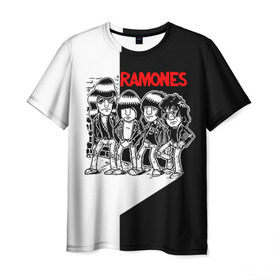 Мужская футболка 3D с принтом Ramones 1 в Санкт-Петербурге, 100% полиэфир | прямой крой, круглый вырез горловины, длина до линии бедер | Тематика изображения на принте: joey ramone | punk | джоуи рамон | панк | рамонез | рамонес