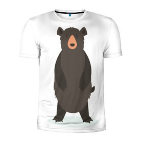 Мужская футболка 3D спортивная с принтом Мишаня в Санкт-Петербурге, 100% полиэстер с улучшенными характеристиками | приталенный силуэт, круглая горловина, широкие плечи, сужается к линии бедра | животные | медведь | миша | мишка