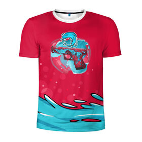 Мужская футболка 3D спортивная с принтом Water Elemental в Санкт-Петербурге, 100% полиэстер с улучшенными характеристиками | приталенный силуэт, круглая горловина, широкие плечи, сужается к линии бедра | 
