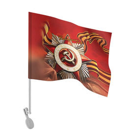 Флаг для автомобиля с принтом Бессмертный полк 1 в Санкт-Петербурге, 100% полиэстер | Размер: 30*21 см | Тематика изображения на принте: 9 мая