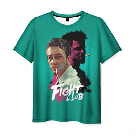 Мужская футболка 3D с принтом FIGHT CLUB в Санкт-Петербурге, 100% полиэфир | прямой крой, круглый вырез горловины, длина до линии бедер | fight club | бойцовский клуб | бредд питт | питт