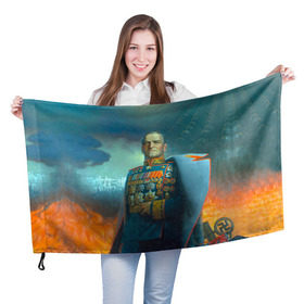 Флаг 3D с принтом Жуков в Санкт-Петербурге, 100% полиэстер | плотность ткани — 95 г/м2, размер — 67 х 109 см. Принт наносится с одной стороны | 9 мая | великая отечественная | великая отечественная война | вов | день победы | жуков | маршал | победа