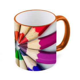 Кружка 3D с принтом Карандаши в Санкт-Петербурге, керамика | ёмкость 330 мл | карандаш | радуга | разноцветная | цветная