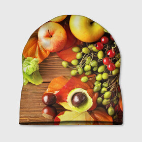 Шапка 3D с принтом Фрукты в Санкт-Петербурге, 100% полиэстер | универсальный размер, печать по всей поверхности изделия | зелень | натюрморт | плоды | фрукты | яблоки | ягоды