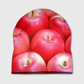 Шапка 3D с принтом Яблоки в Санкт-Петербурге, 100% полиэстер | универсальный размер, печать по всей поверхности изделия | красные | плоды | уражай | фрукты | яблоки