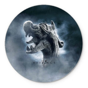 Коврик круглый с принтом Викинги в Санкт-Петербурге, резина и полиэстер | круглая форма, изображение наносится на всю лицевую часть | vikings | викинги