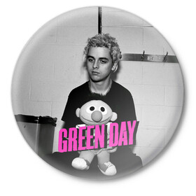 Значок с принтом Green Day в Санкт-Петербурге,  металл | круглая форма, металлическая застежка в виде булавки | green day | грин дей | зеленый день