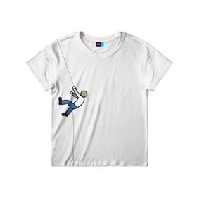 Детская футболка 3D с принтом Скалолаз в Санкт-Петербурге, 100% гипоаллергенный полиэфир | прямой крой, круглый вырез горловины, длина до линии бедер, чуть спущенное плечо, ткань немного тянется | Тематика изображения на принте: рисунок | скалолаз | человечки