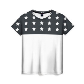 Женская футболка 3D с принтом Stars в Санкт-Петербурге, 100% полиэфир ( синтетическое хлопкоподобное полотно) | прямой крой, круглый вырез горловины, длина до линии бедер | one | pilots | twenty | звезда | звезды