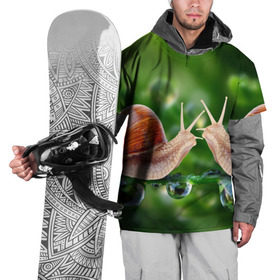 Накидка на куртку 3D с принтом Улитки в Санкт-Петербурге, 100% полиэстер |  | зеленая | любовь | природа | улитка