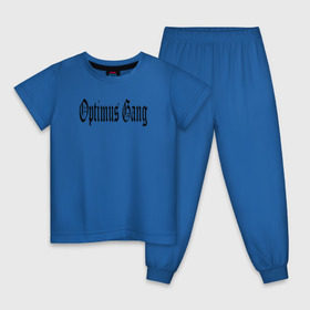 Детская пижама хлопок с принтом Optimus Gang в Санкт-Петербурге, 100% хлопок |  брюки и футболка прямого кроя, без карманов, на брюках мягкая резинка на поясе и по низу штанин
 | og | optimus gang | оптимус генг