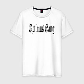 Мужская футболка хлопок с принтом Optimus Gang в Санкт-Петербурге, 100% хлопок | прямой крой, круглый вырез горловины, длина до линии бедер, слегка спущенное плечо. | Тематика изображения на принте: og | optimus gang | оптимус генг