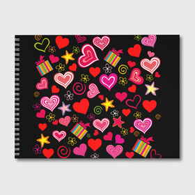 Альбом для рисования с принтом Любовь в Санкт-Петербурге, 100% бумага
 | матовая бумага, плотность 200 мг. | love is | любовь | подарки | сердца