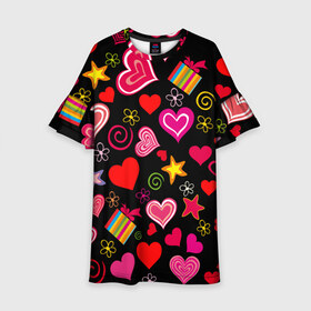 Детское платье 3D с принтом Любовь в Санкт-Петербурге, 100% полиэстер | прямой силуэт, чуть расширенный к низу. Круглая горловина, на рукавах — воланы | love is | любовь | подарки | сердца