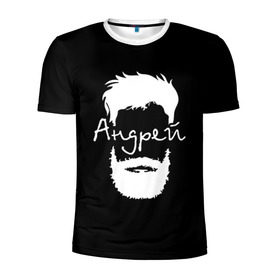 Мужская футболка 3D спортивная с принтом Андрей борода в Санкт-Петербурге, 100% полиэстер с улучшенными характеристиками | приталенный силуэт, круглая горловина, широкие плечи, сужается к линии бедра | hipster | андрей | борода | имена | имя | хипстер | хисптеры