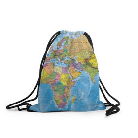 Рюкзак-мешок 3D с принтом Карта в Санкт-Петербурге, 100% полиэстер | плотность ткани — 200 г/м2, размер — 35 х 45 см; лямки — толстые шнурки, застежка на шнуровке, без карманов и подкладки | map | world | глобус | мир | россия