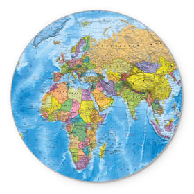 Коврик круглый с принтом Карта в Санкт-Петербурге, резина и полиэстер | круглая форма, изображение наносится на всю лицевую часть | map | world | глобус | мир | россия