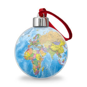 Ёлочный шар с принтом Карта в Санкт-Петербурге, Пластик | Диаметр: 77 мм | Тематика изображения на принте: map | world | глобус | мир | россия