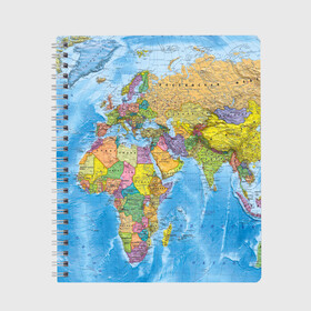 Тетрадь с принтом Карта в Санкт-Петербурге, 100% бумага | 48 листов, плотность листов — 60 г/м2, плотность картонной обложки — 250 г/м2. Листы скреплены сбоку удобной пружинной спиралью. Уголки страниц и обложки скругленные. Цвет линий — светло-серый
 | Тематика изображения на принте: map | world | глобус | мир | россия