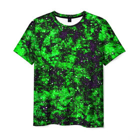 Мужская футболка 3D с принтом Green color в Санкт-Петербурге, 100% полиэфир | прямой крой, круглый вырез горловины, длина до линии бедер | Тематика изображения на принте: гранж | зеленый | краска | новые | текстуры | цветные