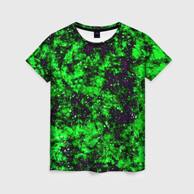 Женская футболка 3D с принтом Green color в Санкт-Петербурге, 100% полиэфир ( синтетическое хлопкоподобное полотно) | прямой крой, круглый вырез горловины, длина до линии бедер | гранж | зеленый | краска | новые | текстуры | цветные