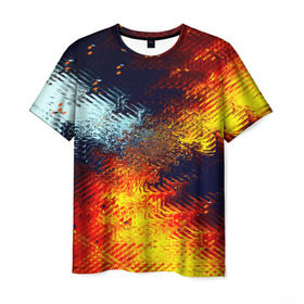 Мужская футболка 3D с принтом Color paint в Санкт-Петербурге, 100% полиэфир | прямой крой, круглый вырез горловины, длина до линии бедер | 