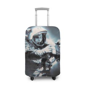Чехол для чемодана 3D с принтом Гагарин 5 в Санкт-Петербурге, 86% полиэфир, 14% спандекс | двустороннее нанесение принта, прорези для ручек и колес | 12 апреля | гагарин | день космонавтики | космонавт | космонавтика | космос | юра | юрий