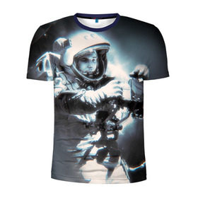 Мужская футболка 3D спортивная с принтом Гагарин 5 в Санкт-Петербурге, 100% полиэстер с улучшенными характеристиками | приталенный силуэт, круглая горловина, широкие плечи, сужается к линии бедра | 12 апреля | гагарин | день космонавтики | космонавт | космонавтика | космос | юра | юрий