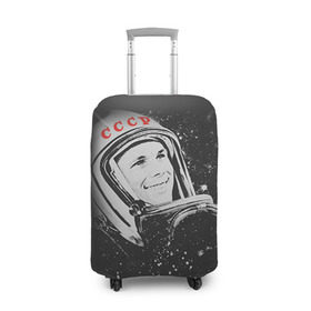 Чехол для чемодана 3D с принтом Гагарин 6 в Санкт-Петербурге, 86% полиэфир, 14% спандекс | двустороннее нанесение принта, прорези для ручек и колес | 12 апреля | гагарин | день космонавтики | космонавт | космонавтика | космос | юра | юрий