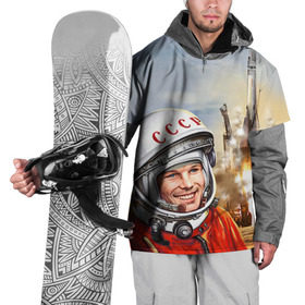 Накидка на куртку 3D с принтом Гагарин 8 в Санкт-Петербурге, 100% полиэстер |  | 12 апреля | гагарин | день космонавтики | космонавт | космонавтика | космос | юра | юрий