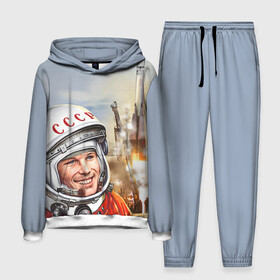 Мужской костюм 3D (с толстовкой) с принтом Гагарин 8 в Санкт-Петербурге,  |  | 12 апреля | гагарин | день космонавтики | космонавт | космонавтика | космос | юра | юрий