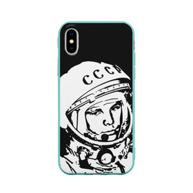 Чехол для Apple iPhone X силиконовый матовый с принтом Гагарин 9 в Санкт-Петербурге, Силикон | Печать на задней стороне чехла, без боковой панели | 12 апреля | гагарин | день космонавтики | космонавт | космонавтика | космос | юра | юрий