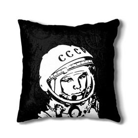 Подушка 3D с принтом Гагарин 9 в Санкт-Петербурге, наволочка – 100% полиэстер, наполнитель – холлофайбер (легкий наполнитель, не вызывает аллергию). | состоит из подушки и наволочки. Наволочка на молнии, легко снимается для стирки | 12 апреля | гагарин | день космонавтики | космонавт | космонавтика | космос | юра | юрий