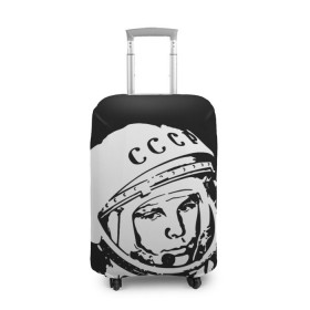Чехол для чемодана 3D с принтом Гагарин 9 в Санкт-Петербурге, 86% полиэфир, 14% спандекс | двустороннее нанесение принта, прорези для ручек и колес | 12 апреля | гагарин | день космонавтики | космонавт | космонавтика | космос | юра | юрий