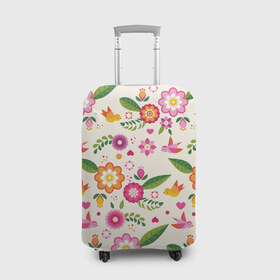 Чехол для чемодана 3D с принтом Весенние настроение в Санкт-Петербурге, 86% полиэфир, 14% спандекс | двустороннее нанесение принта, прорези для ручек и колес | весна | птицы | цветы